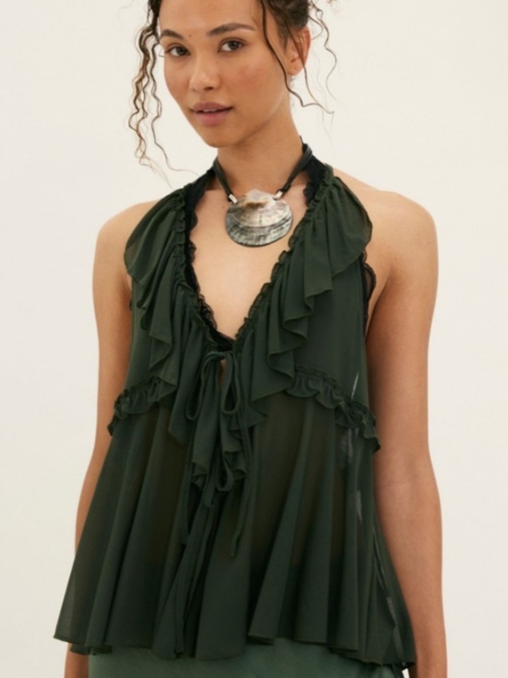Free People Fearless Solid Racerback Tank in Deep Forest